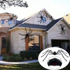 30cm/50cm/75cm/90cm/125/150/200cm Halloween Giant Black Plush Spider Decoration Props Kids Toy Haunted Outdoor Party House Decor