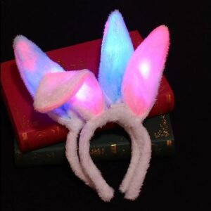 Easter Bunny Ears Headband LED Glowing Rabbit Ears Headband Cosplay Rabbit Easter Headband Hare Ears Headwear Hair Accessories