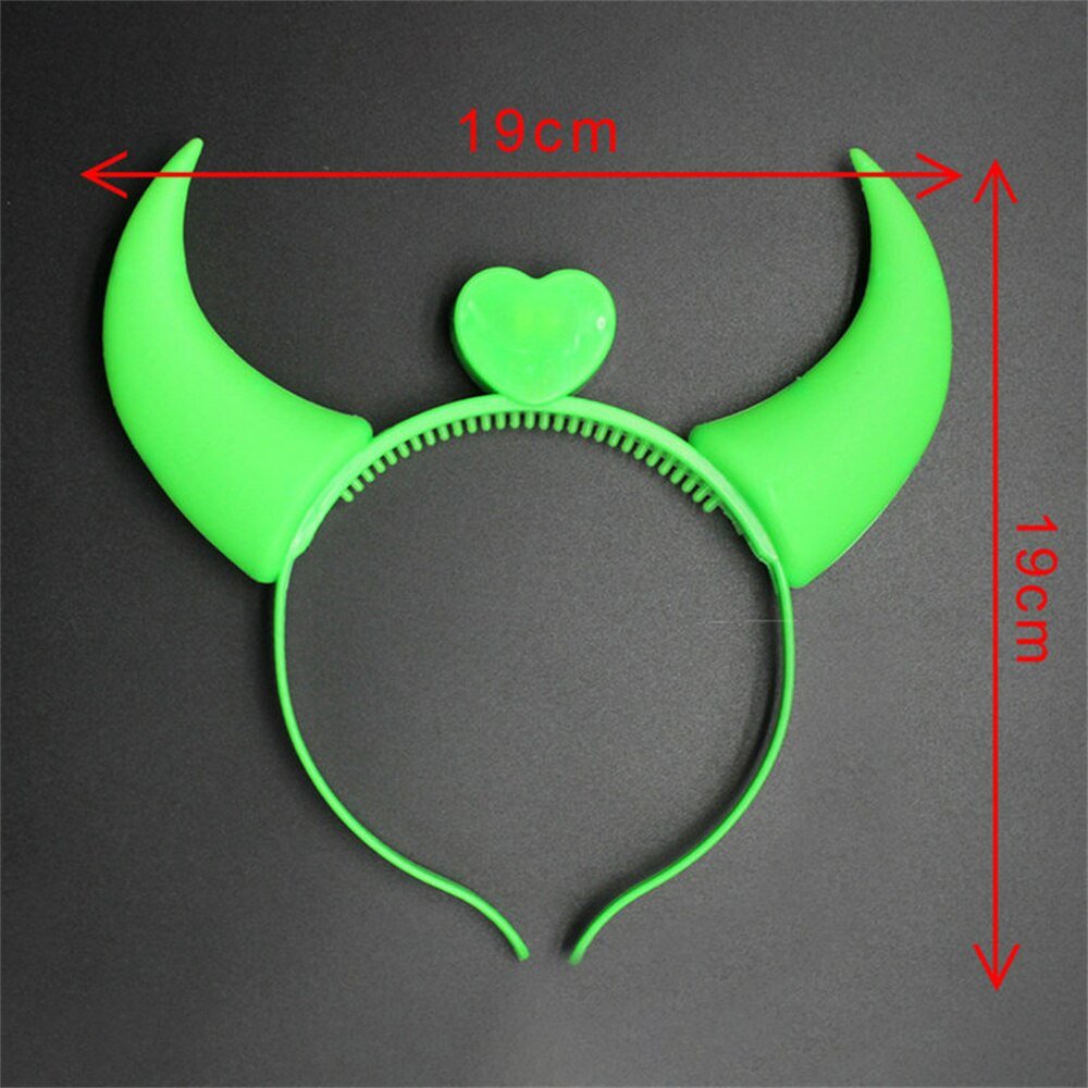 Halloween Decoration Devil Horn Luminous Hairhoop Led Hairband Flashing Glow Headress Light Up Hair Access Cosplay Glowing Prop - Image 5