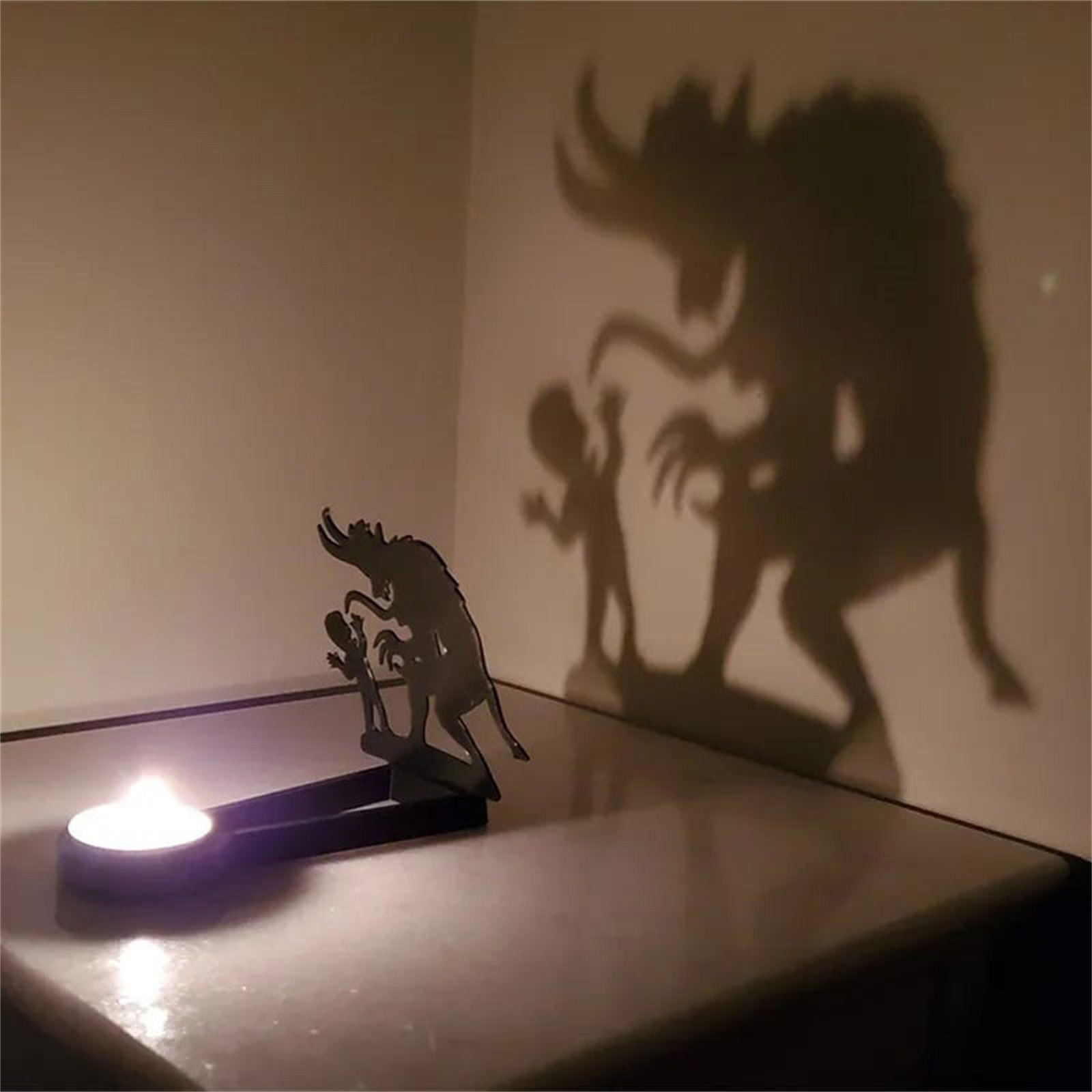 Halloween Decoration Vintage Shadow Candle Holders Funny Terror Projection Dark Witch Sacrificial Call Ghost Candle Stands - Image 2