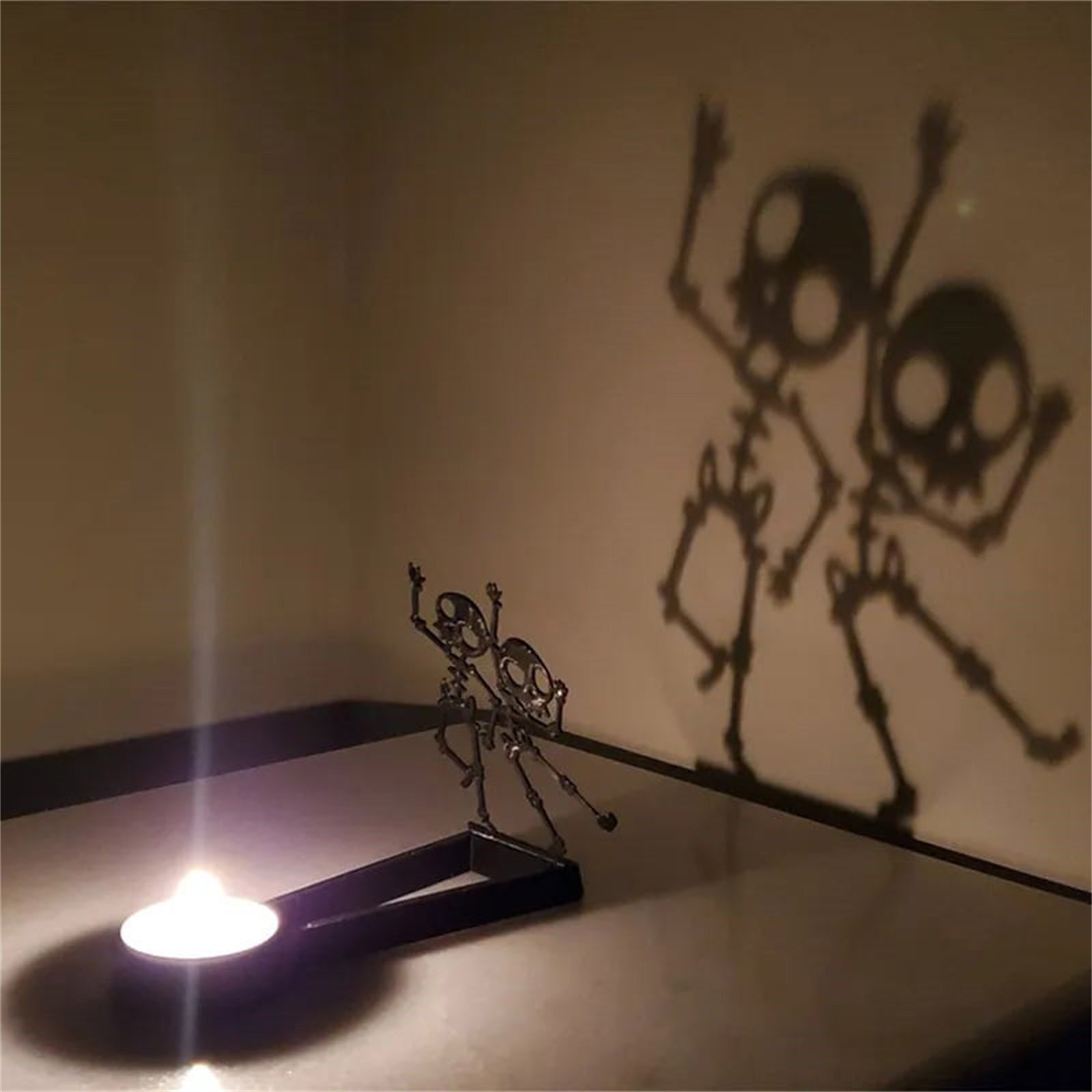 Halloween Decoration Vintage Shadow Candle Holders Funny Terror Projection Dark Witch Sacrificial Call Ghost Candle Stands - Image 3