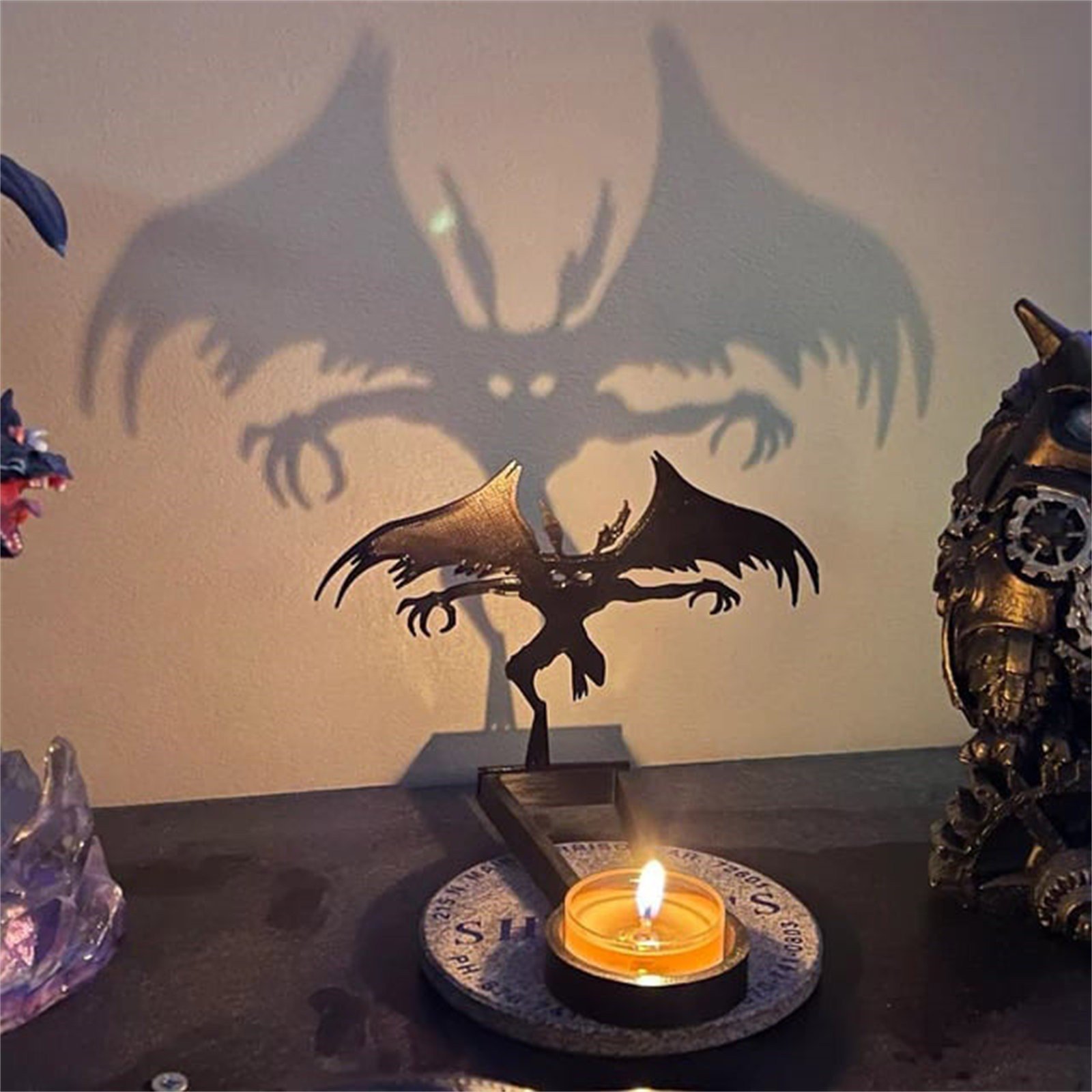 Halloween Decoration Vintage Shadow Candle Holders Funny Terror Projection Dark Witch Sacrificial Call Ghost Candle Stands