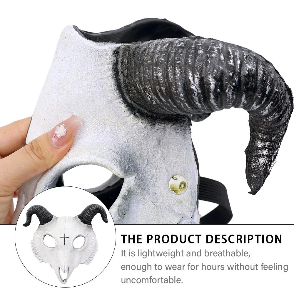 Halloween Skeleton Goat Horror Masks Skull Horror Demons Cosplay Dance Prom Carnival Party Props Roleplay Animal Mask for Adults - Image 3
