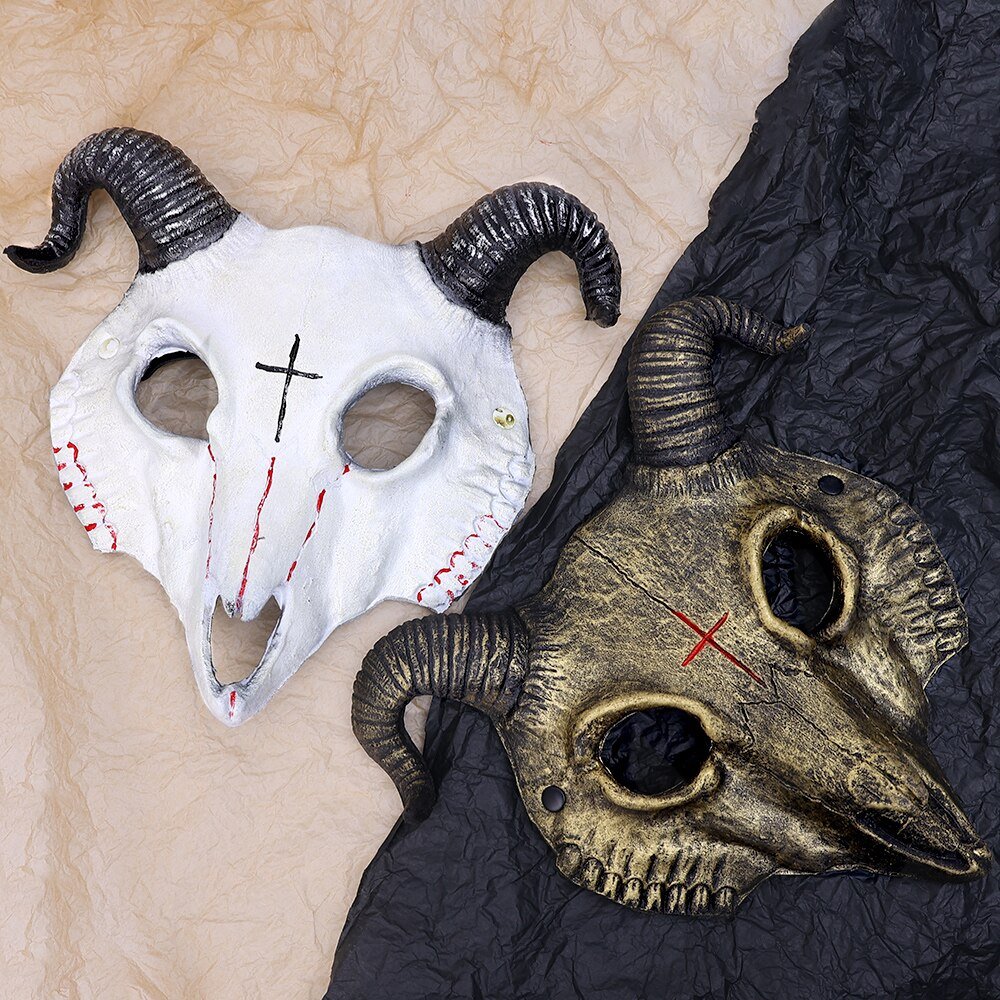 Halloween Skeleton Goat Horror Masks Skull Horror Demons Cosplay Dance Prom Carnival Party Props Roleplay Animal Mask for Adults - Image 5