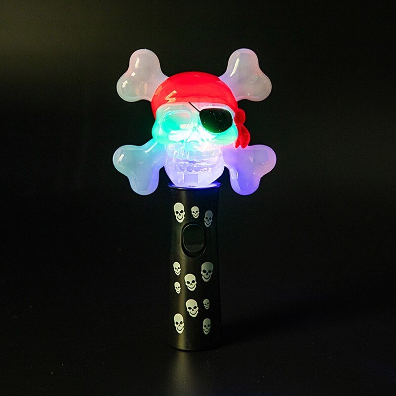 Handheld Light Up Wand Toys Halloween Adults Kids Cosplay Props Cute Ghost Pirate Skull Pumpkin Flashing Sticks Party Decoration - Image 3