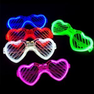 LED Luminous Glasses Love shape Halloween Glowing Neon Christmas Party Bril Flashing Light Glow Sunglasses Festival Supplies
