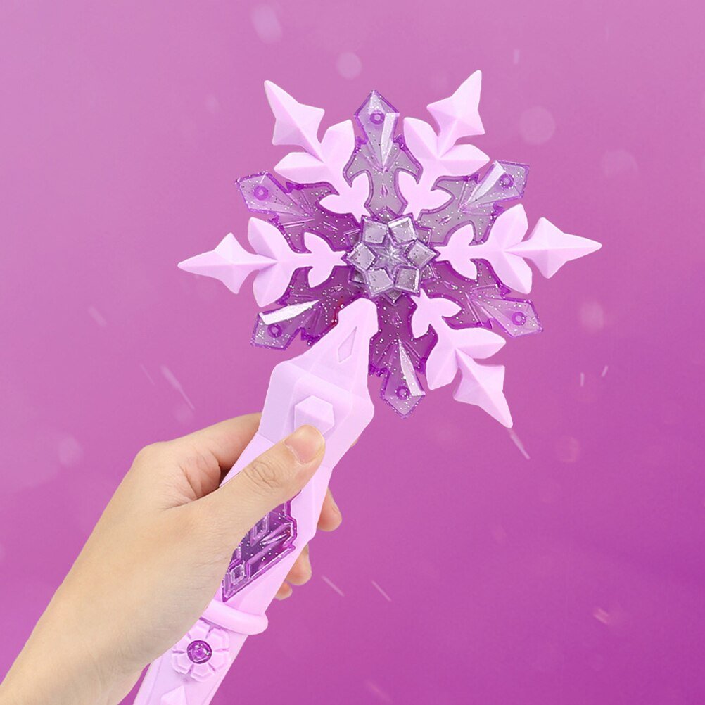 Light Up Glow Snowflake Wand Kid Girl Cosplay Light Up Snowflake Wand Glow Snow Stick Glow Stick Princess Queen Role Play Wand - Image 2