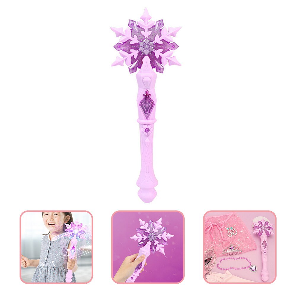 Light Up Glow Snowflake Wand Kid Girl Cosplay Light Up Snowflake Wand Glow Snow Stick Glow Stick Princess Queen Role Play Wand - Image 3