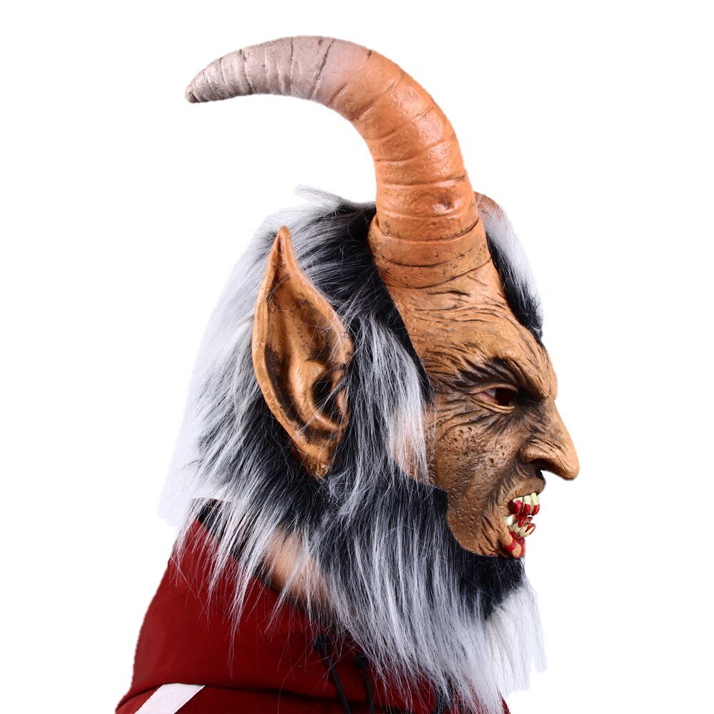 Lucifer Cosplay Latex Masks Halloween Scary Demon Devil Movie Cosplay Costume Horrible Horn Mask Adults Party Props - Image 6