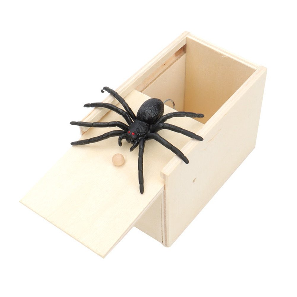 Spider Prank Box Wooden Fun Surprise Happy Box Gags Practical Joke Scare Toys Novelty Halloween Gifts for Friends - Image 2