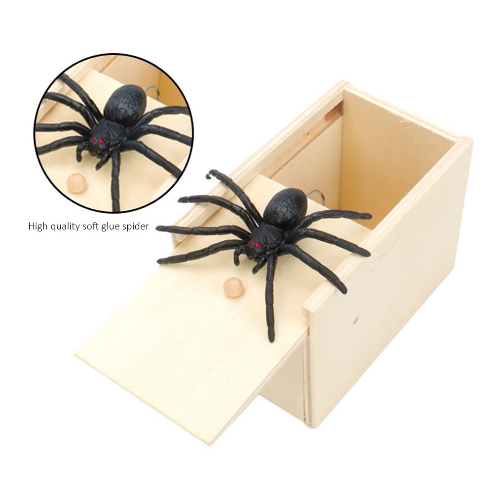 Spider Prank Box Wooden Fun Surprise Happy Box Gags Practical Joke Scare Toys Novelty Halloween Gifts for Friends - Image 3
