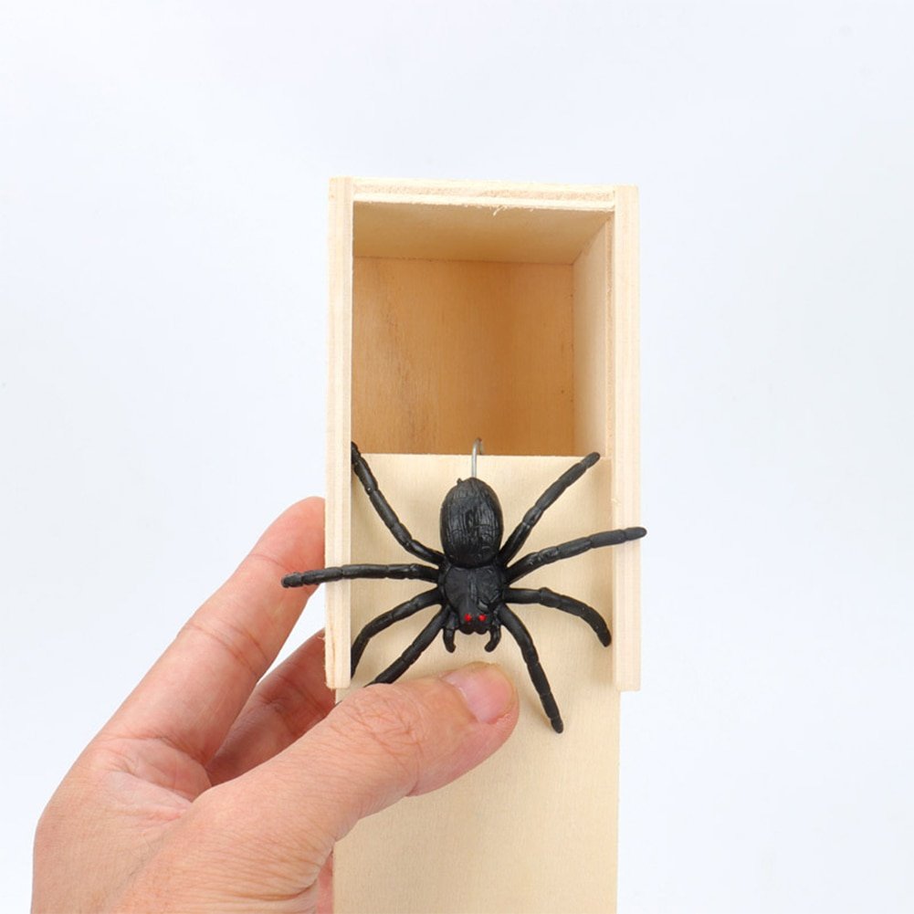 Spider Prank Box Wooden Fun Surprise Happy Box Gags Practical Joke Scare Toys Novelty Halloween Gifts for Friends - Image 4