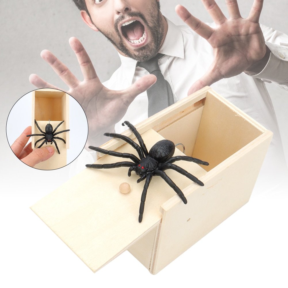 Spider Prank Box Wooden Fun Surprise Happy Box Gags Practical Joke Scare Toys Novelty Halloween Gifts for Friends - Image 5