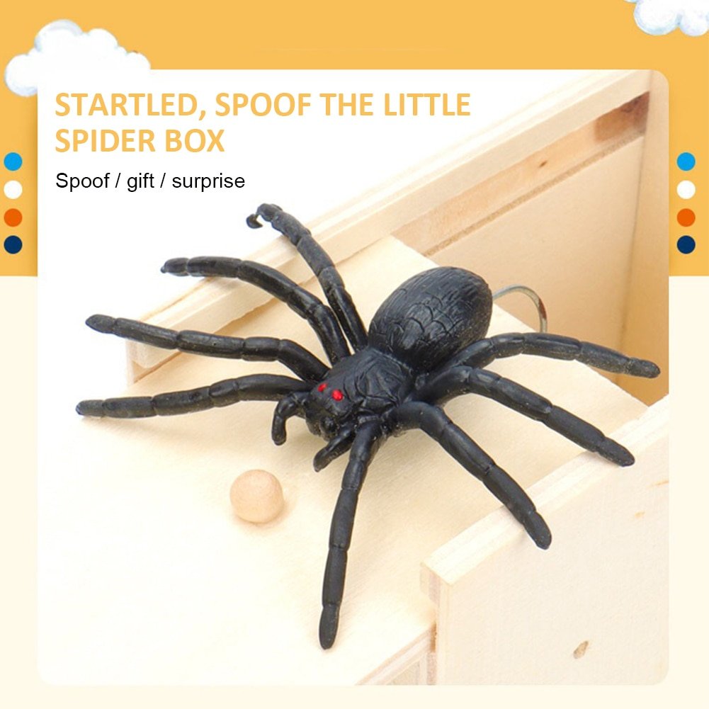 Spider Prank Box Wooden Fun Surprise Happy Box Gags Practical Joke Scare Toys Novelty Halloween Gifts for Friends - Image 6