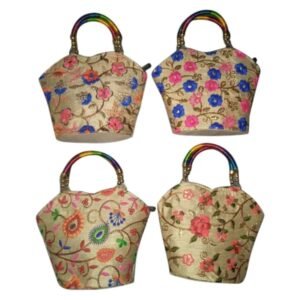 wholesale Embroidery Cotton kauna straw handmade handbag handicraft ecofriendly